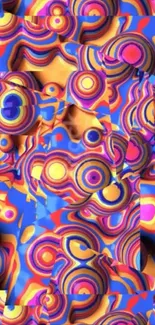 Colorful abstract design with vibrant swirls and patterns.