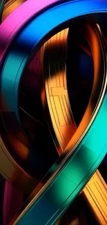 Colorful abstract wallpaper with swirling ribbons