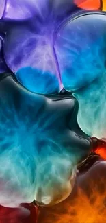 Vibrant abstract phone wallpaper with colorful fluid patterns.