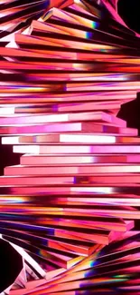 Vibrant abstract geometric pattern in pink and orange hues.