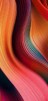 Vibrant abstract wallpaper with flowing colorful lines for phones.