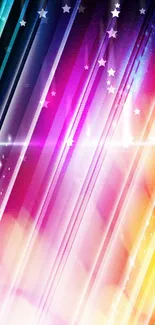 Colorful abstract wallpaper with vibrant light streaks.