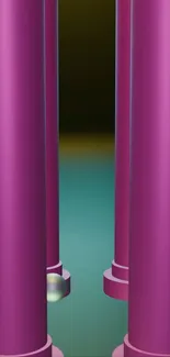Abstract wallpaper with magenta pillars and gradient hues.