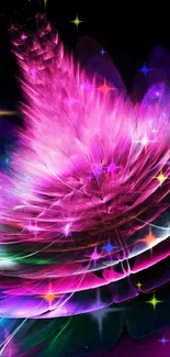 Vibrant abstract mobile wallpaper with pink and purple hues.