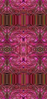 Vibrant abstract pink patterned wallpaper design.