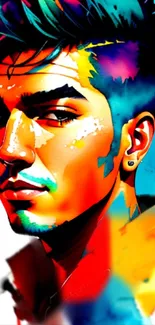 Colorful abstract portrait wallpaper art.