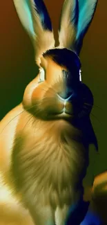 Vibrant abstract rabbit wallpaper for mobile devices.