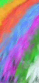 Vibrant abstract rainbow wallpaper with colorful swirls.