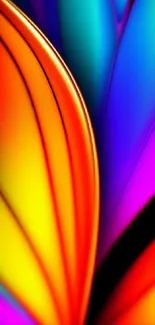 Vibrant abstract rainbow wallpaper with dynamic colors and modern design.