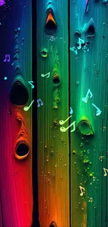 Vibrant abstract rainbow wallpaper with textured pattern.