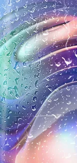 Vibrant abstract rainy wallpaper with colorful droplets.