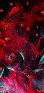 Vibrant abstract red design mobile wallpaper