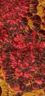 Vibrant red and yellow abstract pattern wallpaper.
