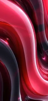 Vibrant abstract red and black swirl wallpaper
