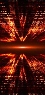 Abstract orange-red light burst wallpaper