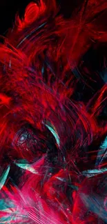 Vibrant abstract red and black mobile wallpaper with dynamic brush strokes.