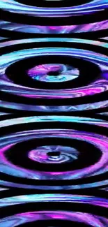 Vibrant abstract ripple pattern wallpaper in purple and blue hues.