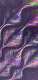 Vibrant abstract ripple wallpaper with purple and pink hues.