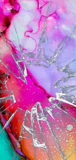 Vibrant abstract wallpaper with shattered glass effect.