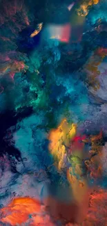 Dynamic abstract sky wallpaper with vibrant colors and deep blues.