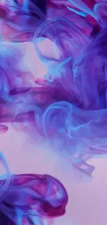 Purple and blue smoke abstract mobile wallpaper