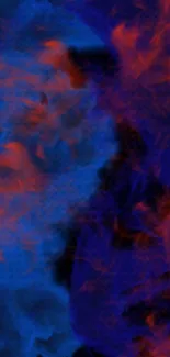 Vibrant blue and orange abstract smoke wallpaper.