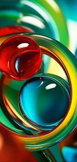 Vibrant abstract wallpaper with colorful circles.