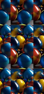 Colorful abstract wallpaper with 3D spheres.