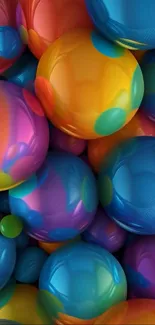 Colorful abstract glossy spheres wallpaper