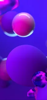 Floating abstract spheres in purple hues.