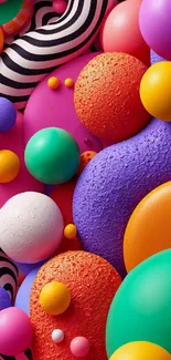 Colorful abstract spheres in vibrant design.