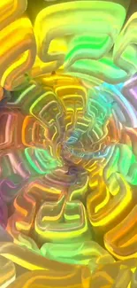 Vibrant abstract spiral in luminous colors.