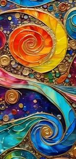 Colorful abstract spiral art with intricate patterns