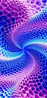 Vibrant blue and purple abstract spiral pattern wallpaper.