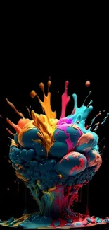 Vibrant abstract splash artwork on dark background.