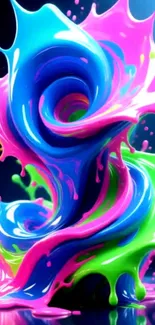 Vibrant abstract paint splash with dynamic swirls