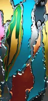 Vibrant abstract stained glass art with bold and colorful design.