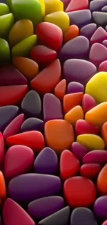 Colorful abstract stone mosaic wallpaper, vibrant and artistic.