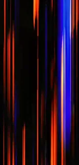 Vibrant abstract wallpaper with blue and orange stripes.