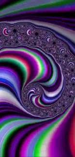 Colorful abstract swirl with purple hues.