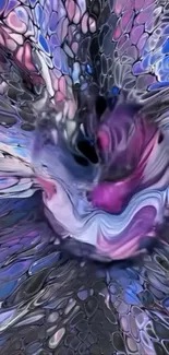 Abstract wallpaper with vibrant purple and blue swirl.