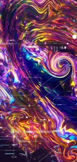 Vibrant abstract swirl wallpaper with colorful patterns and textures.