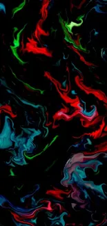 Vibrant abstract swirl wallpaper with bold colors.