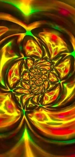 Vibrant abstract swirl wallpaper with bright colors.
