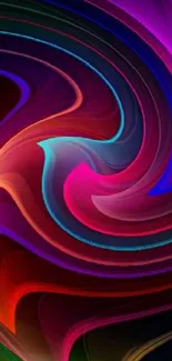 Vibrant abstract swirl with dynamic colors.