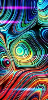 Vibrant abstract swirl wallpaper with bold colors.