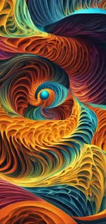 Vibrant abstract wallpaper with swirling colors.