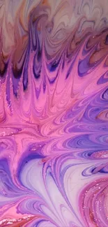 Colorful pink and purple abstract swirl wallpaper.