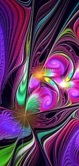 Vibrant abstract swirl artwork with dynamic colors and patterns.