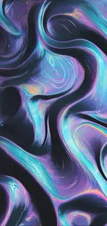 Vibrant abstract swirls in purple and blue tones.